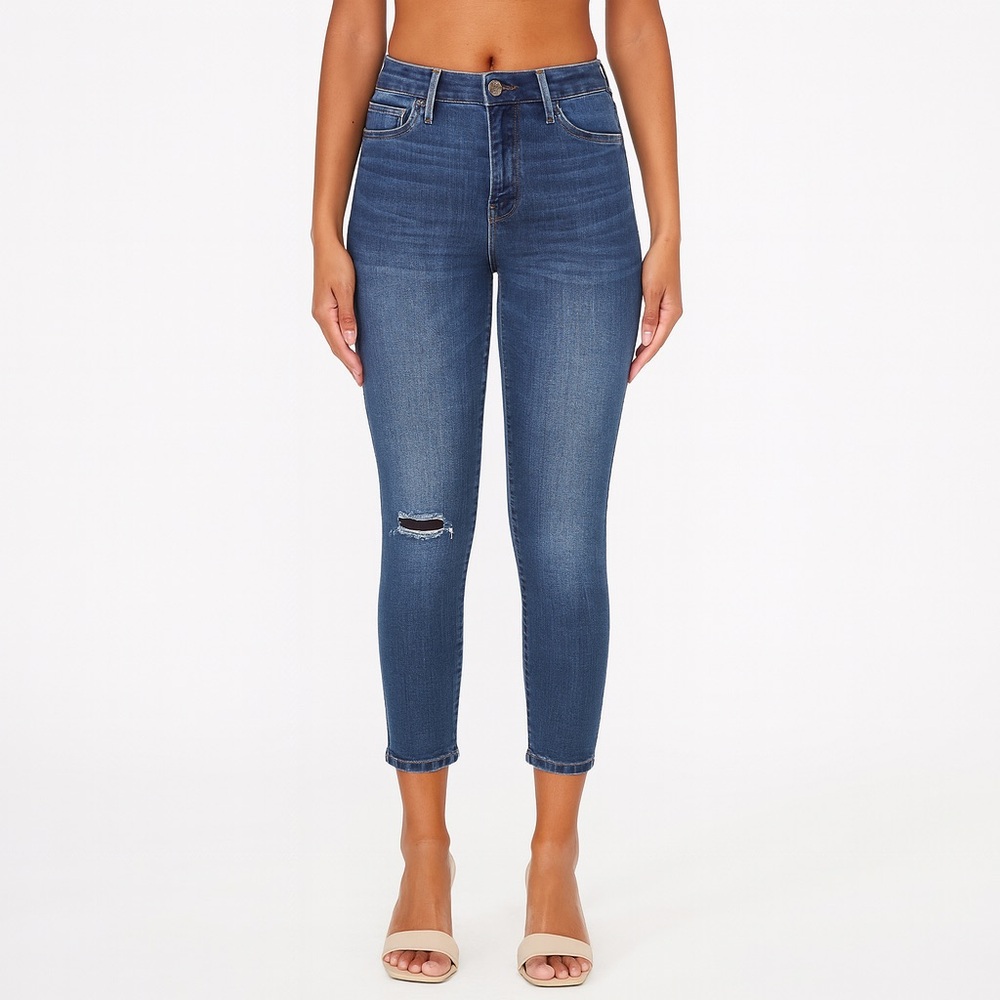 Madewell Roadtripper High Rise Crop Distressed Blue Ankle Jeans 29